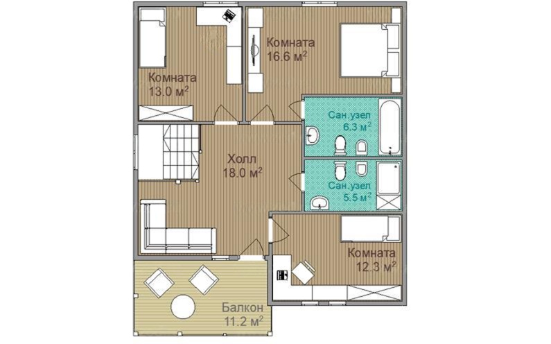 План 2 этажа